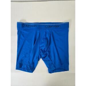 Calvin Klein Men's Logo Waistband Blue Boxer Brief Underwear Size S